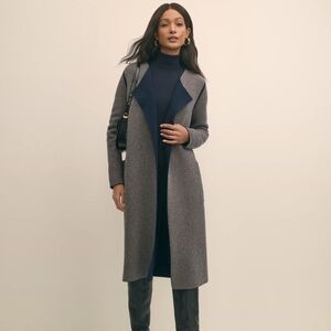 Brooks Brothers Merino Wool-Cashmere Belted Reversible Sweater Jacket XS